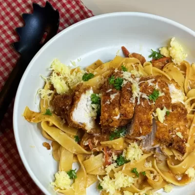 Parmesan Crusted Chicken Pasta